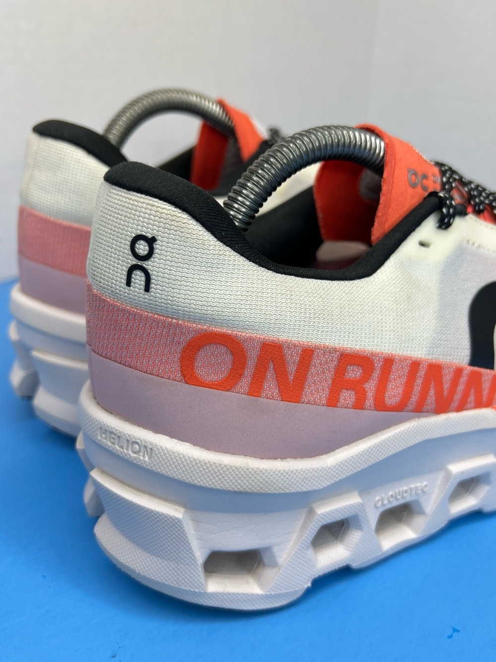 On Cloudmonster 2 Womens Size 9M Running Undyed White/Flame 3WE10111527 XLNT - Picture 7 of 16